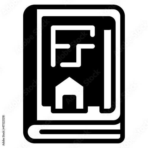 architecture book glyph icon