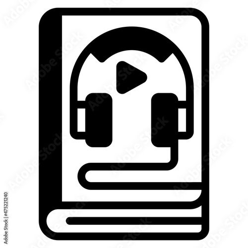 audiobook glyph icon
