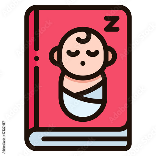 baby book blue line icon