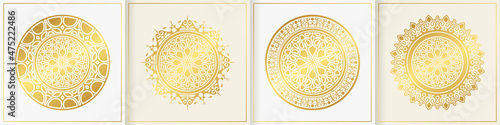 luxury white mandala design collection template