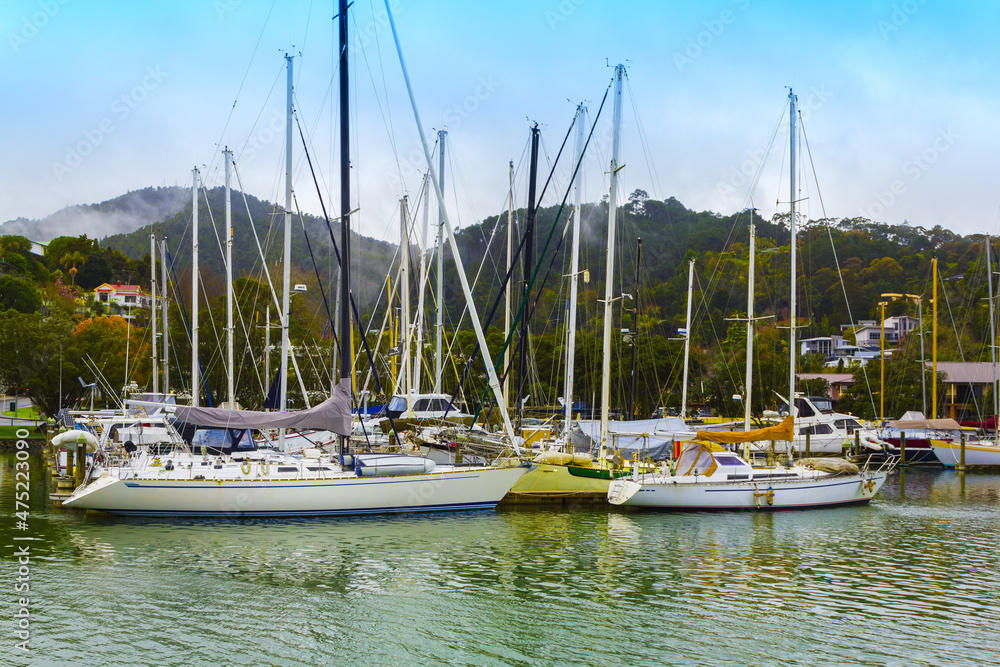 Boats at Whangarei Harbor, Whangarei North Island New Zealand