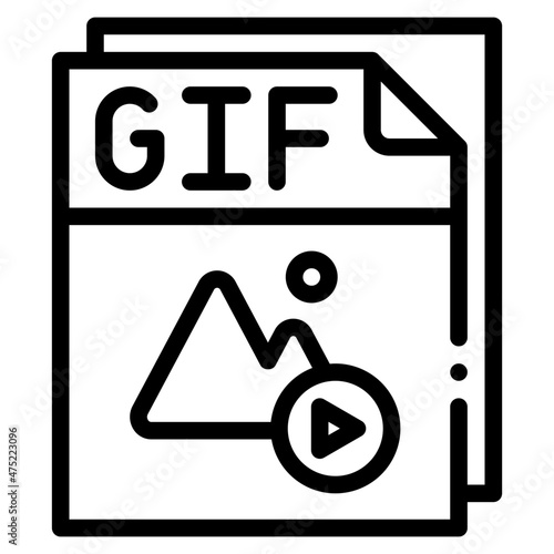 gif file outline icon