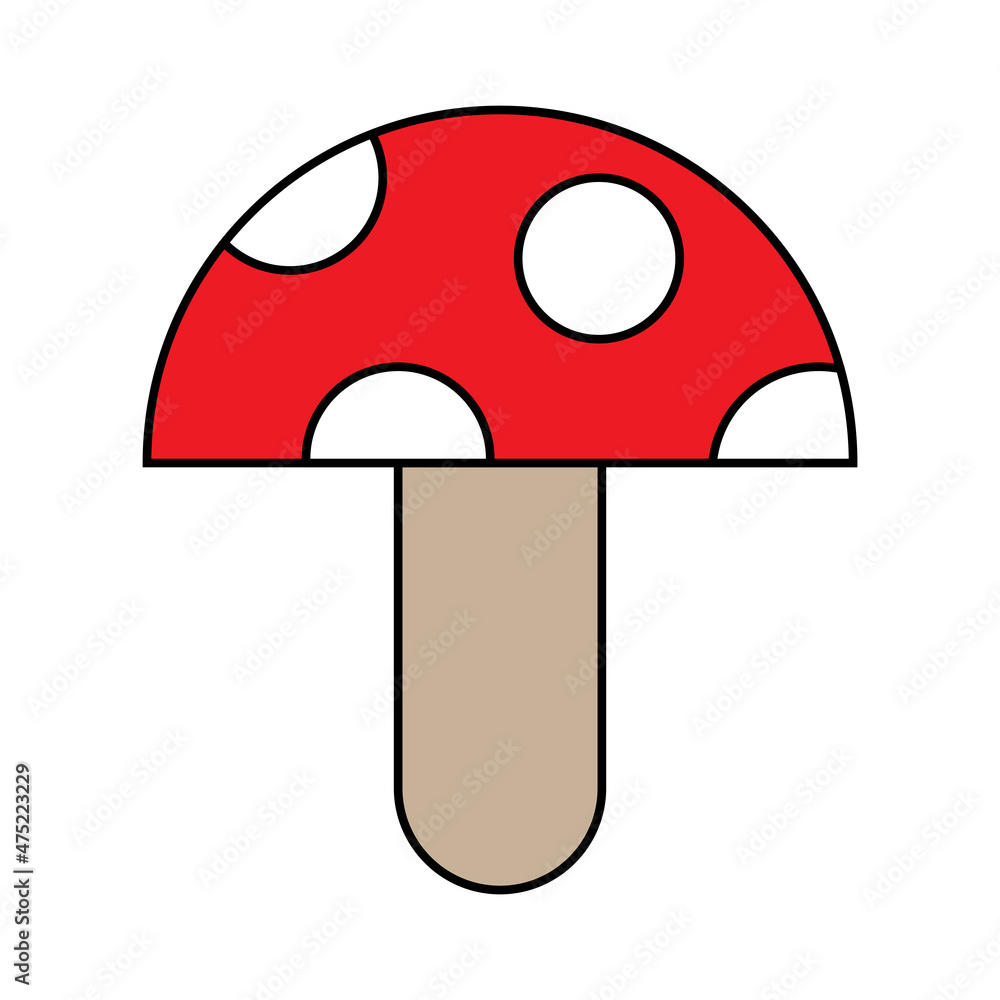 Fly agaric. Mushroom icon. Forest plant. Poison fung. Nature background. Cartoon art. Vector illustration. Stock image. Fly agaric. Mushroom icon. Forest plant. Poison fung. Nature background. Cartoon art. Vector illustration. Stock image.