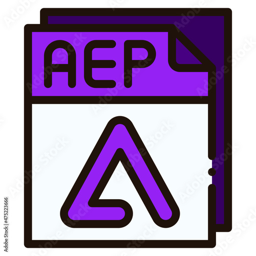 aep file filled outline icon photo