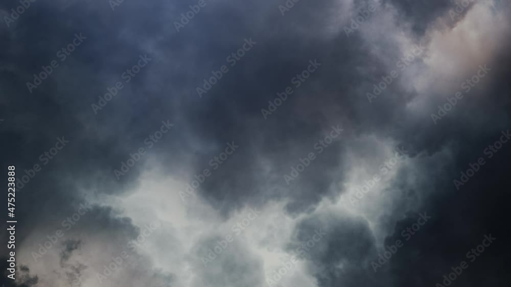 4k lightning strike in dark sky. 4k lightning strike in dark sky.