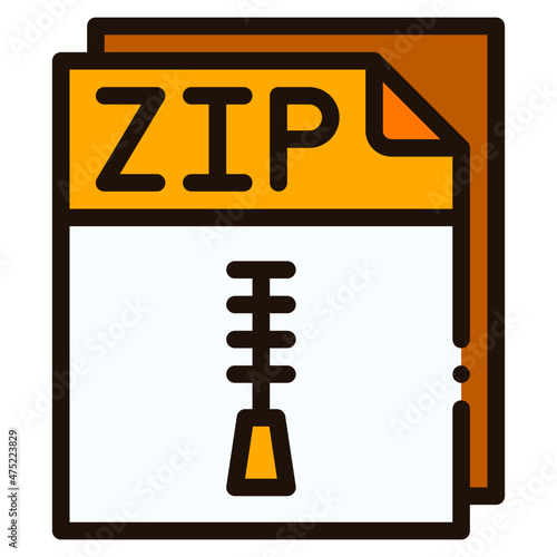 zip file filled outline icon