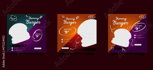 Food and Culinary social media promotion template collection