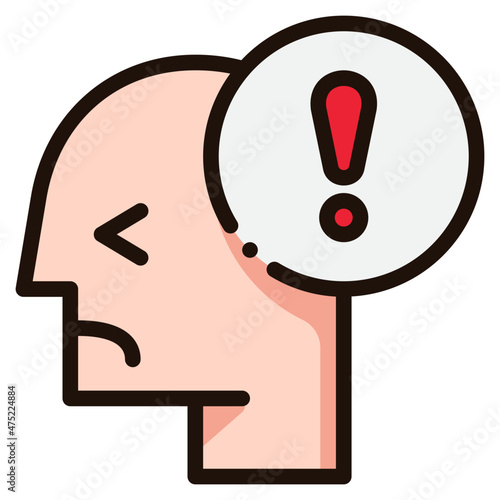 worried blue line icon
