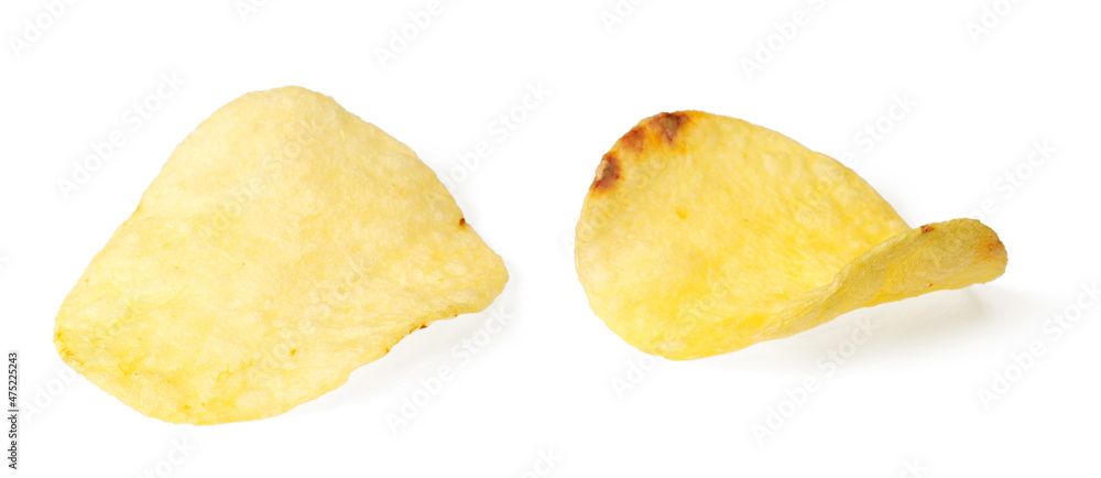 Potato chips isolated on white backgroud