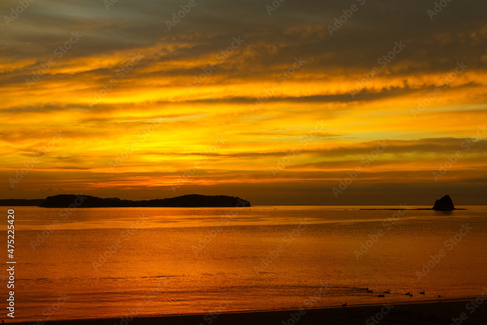Sunrise Time Scenery at Scandrett Beach Auckland New Zealand