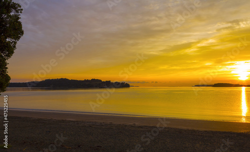 Sunrise Time Scenery at Scandrett Beach Auckland New Zealand photo