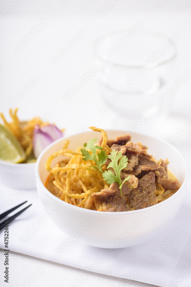 Khao Soi, Northern Thai food Red curry with coconut milk Khao Soi, Northern Thai food Red curry with coconut milk