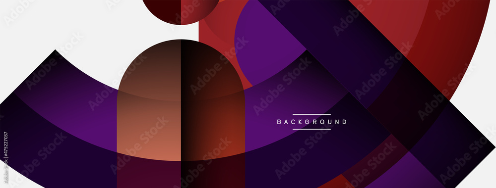 Geometric abstract background. Round shapes, circles, lines composition for wallpaper banner background or landing page Geometric abstract background. Round shapes, circles, lines composition for wallpaper banner background or landing page