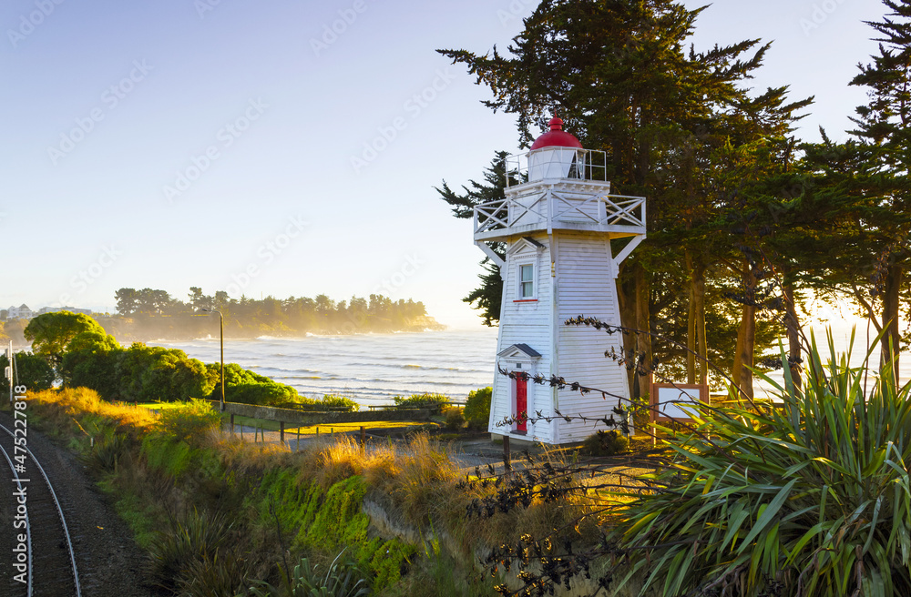 View of Timaru Lighthouse Historical landmark in Timaru, South Island New Zealand; During Morning Time