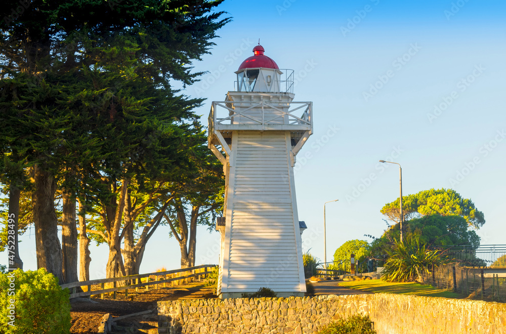 View of Timaru Lighthouse Historical landmark in Timaru, South Island New Zealand; During Morning Time