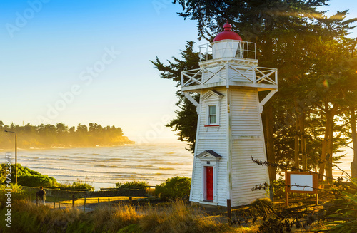View of Timaru Lighthouse Historical landmark in Timaru, South Island New Zealand; During Morning Time