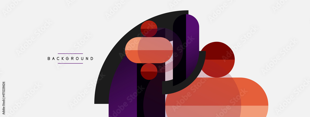 Geometric shapes composition abstract background. Circles lines and rectangles. Vector illustration for wallpaper banner background or landing page Geometric shapes composition abstract background. Circles lines and rectangles. Vector illustration for wallpaper banner background or landing page