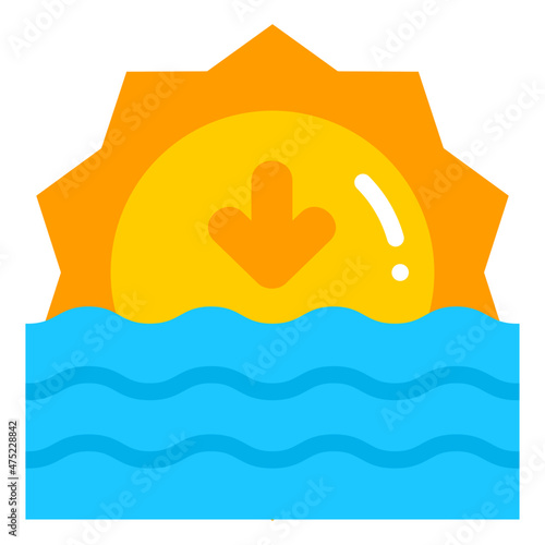 sunset flat icon