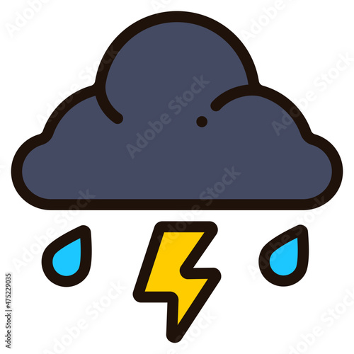 storm filled outline icon