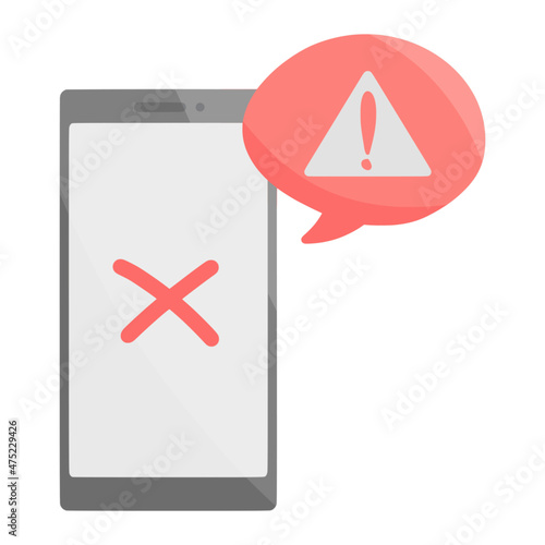 error phone for cybercrime color illustration