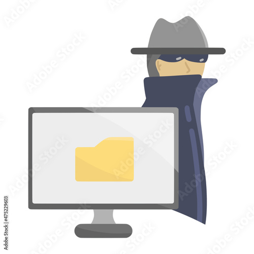spyware for cybercrime color illustration