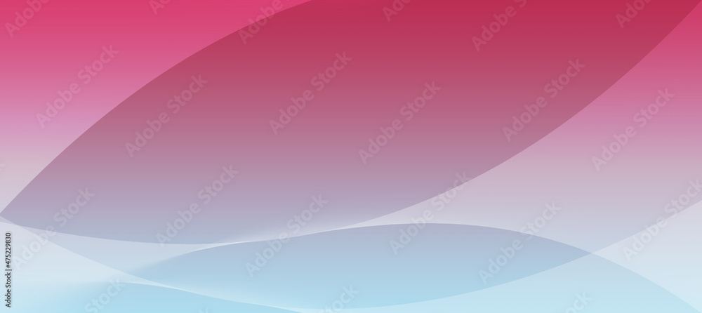 The graphic background is light blue red   . Modern looking digital curve art of moving waves and abstract circles in colorful gradients
