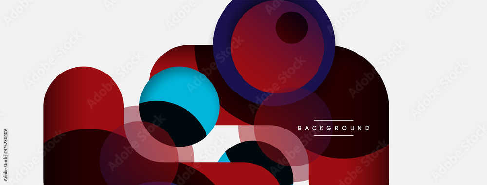 Creative geometric wallpaper. Minimal abstract background. Circles composition vector illustration for wallpaper banner background or landing page Creative geometric wallpaper. Minimal abstract background. Circles composition vector illustration for wallpaper banner background or landing page