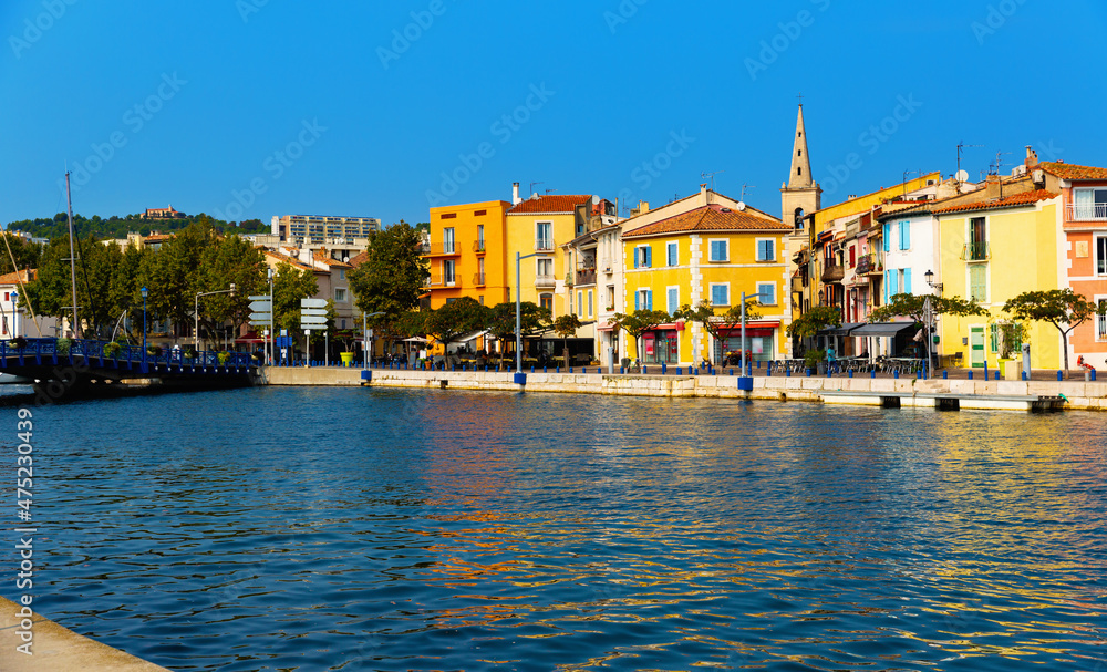 Scenic cityscape of old town of Martigues, southeastern France