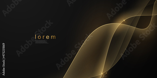 the splendor of luxury black gold poster on abstract background with dynamic