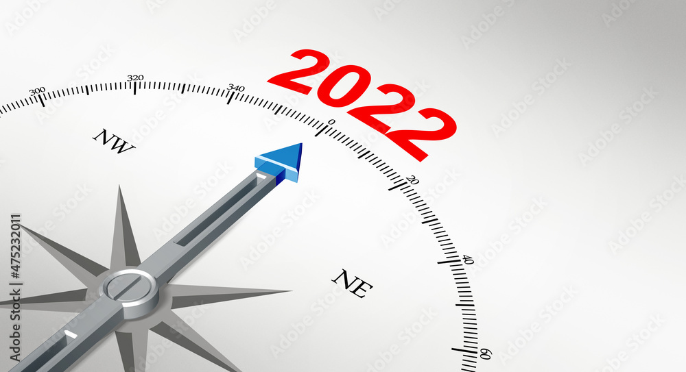 Happy New Year Background. Navigation to the year 2022. 3D illustration Happy New Year Background. Navigation to the year 2022. 3D illustration