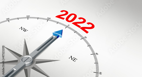 Happy New Year Background. Navigation to the year 2022. 3D illustration