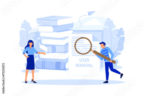 Document specification requirements, Instructions for use flat style vector concept, flat design modern illustration 