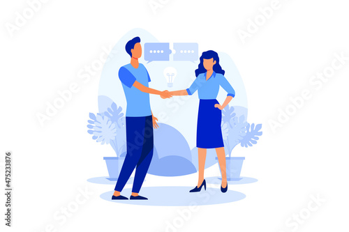  businessmen discuss social networks, news, social networks, chat, dialogs, speech bubbles, thoughts puzzle vector