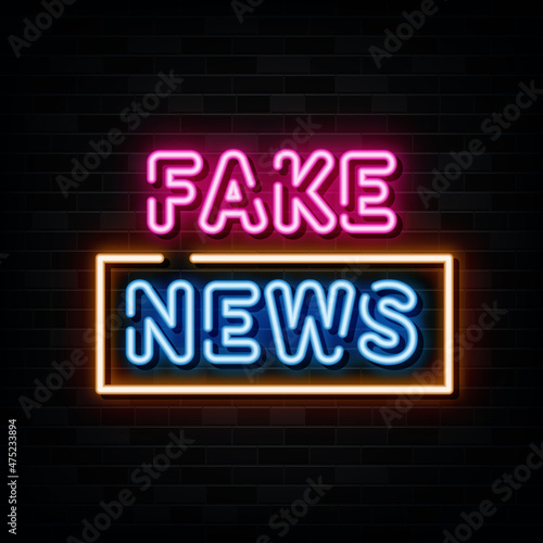 fake news neon sign. neon symbol