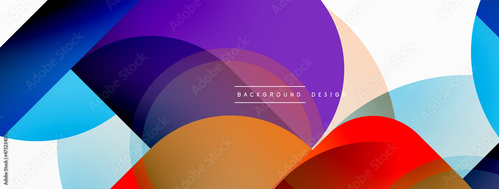 Round triangle shapes lines and circles. Geometric vector illustration for wallpaper banner background or landing page Round triangle shapes lines and circles. Geometric vector illustration for wallpaper banner background or landing page