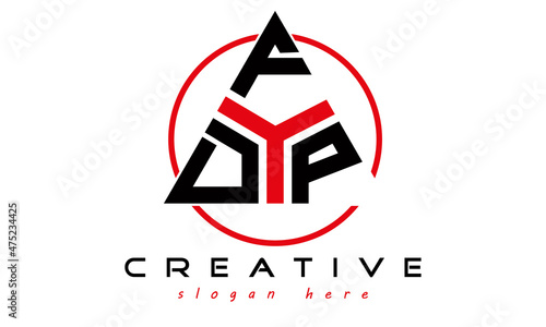 emblem badge with wings DFP letter logo design vector, business logo, icon shape logo, stylish logo template