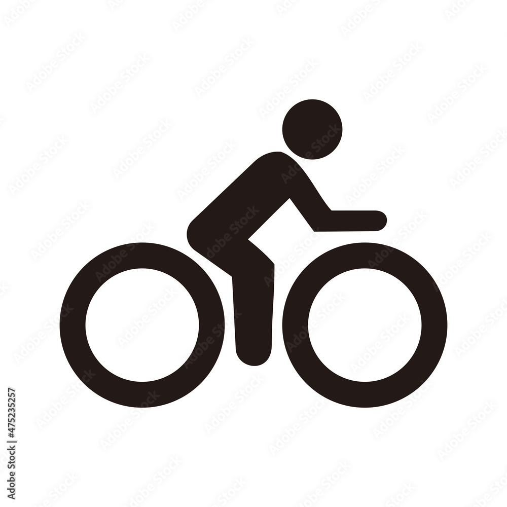 The man ride bicycle icon vector on white background The man ride bicycle icon vector on white background