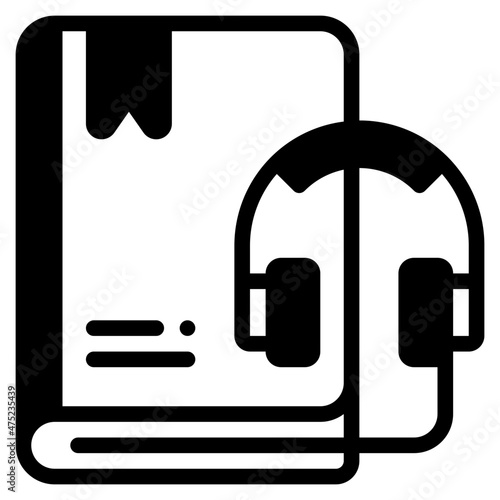 audio book glyph icon