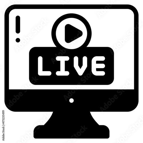 streaming glyph icon
