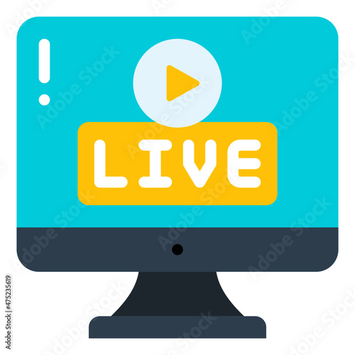 streaming flat icon