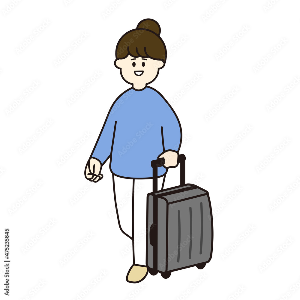 旅行に行く女性 全身 旅行に行く女性 全身