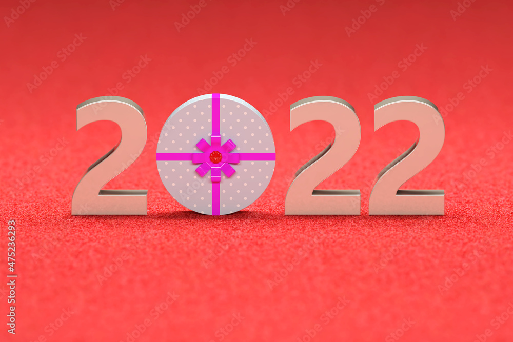 New Year 2022 Creative Design Concept with gift box - 3D Rendered Image
New Year 2022 Creative Design Concept with gift box - 3D Rendered Image