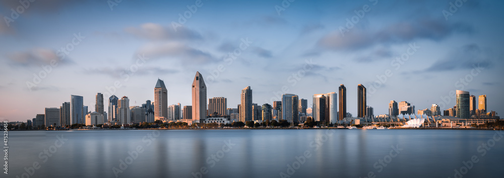 Downtown San Diego California USA long exposure panorama