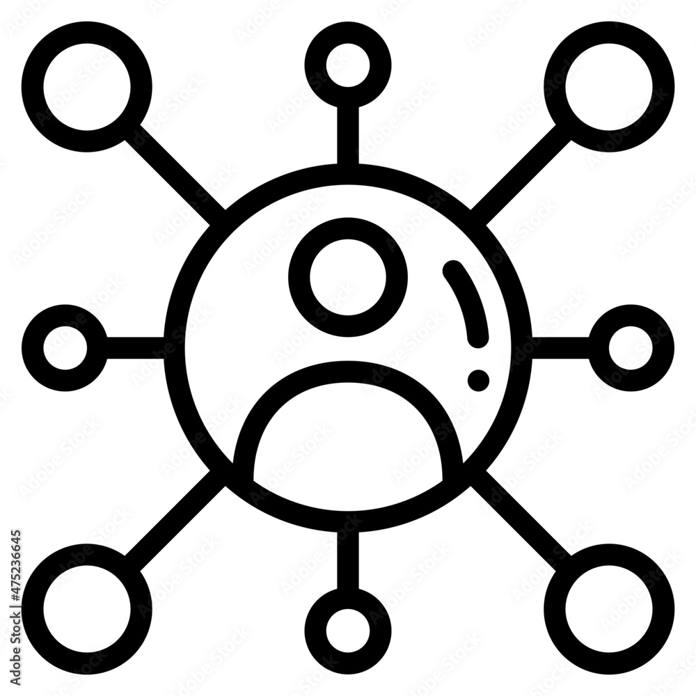 social media outline icon Stock Vector | Adobe Stock