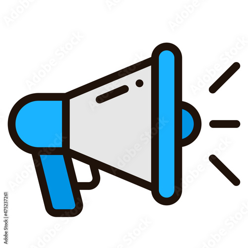 megaphone filled outline icon