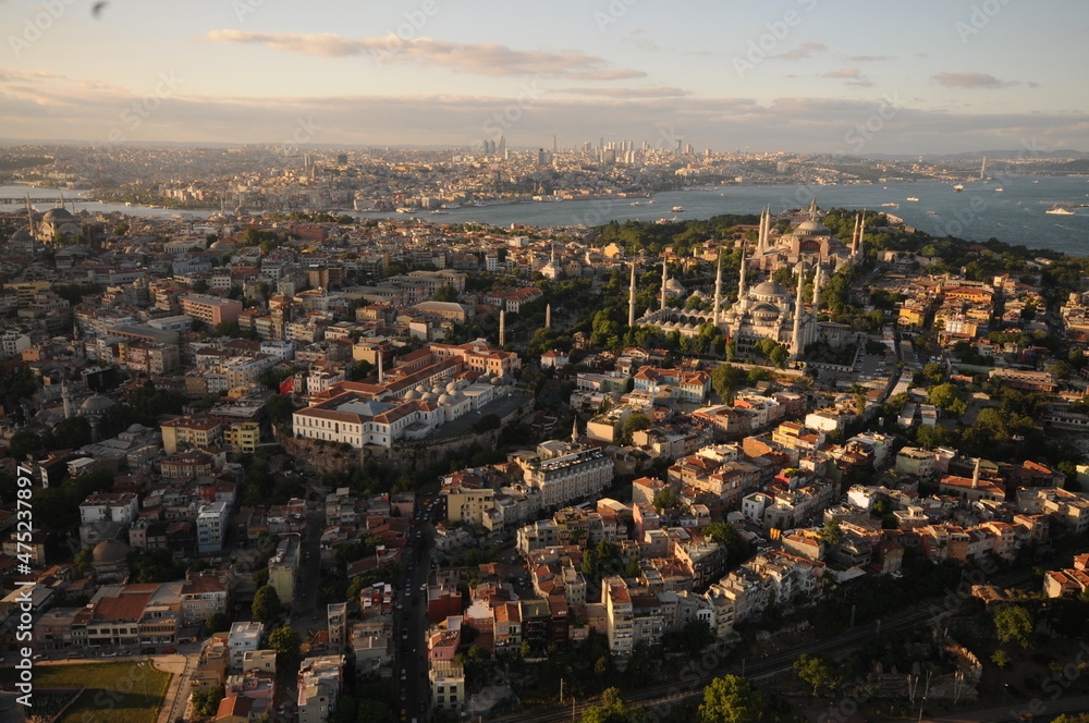 Istanbul, Historical Peninsula, Turkey. Aerial view of the city. 