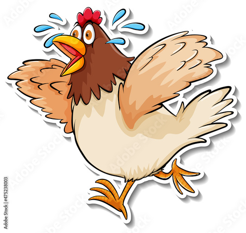 A chicken animal cartoon sticker
