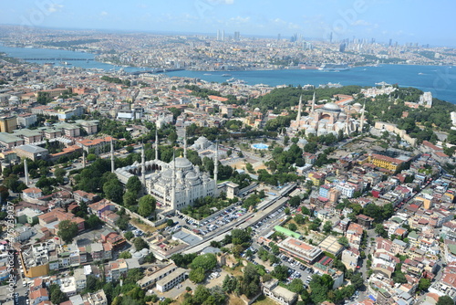 Istanbul  Historical Peninsula  Turkey. Aerial view of the city. 