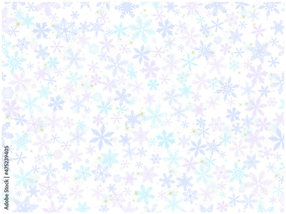 雪の結晶の壁紙_一面_白背景
