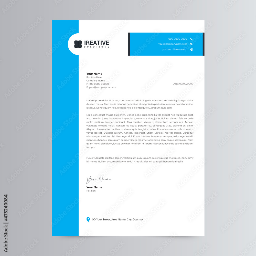 Clean and Corporate Letterhead Template Clean and Corporate Letterhead Template